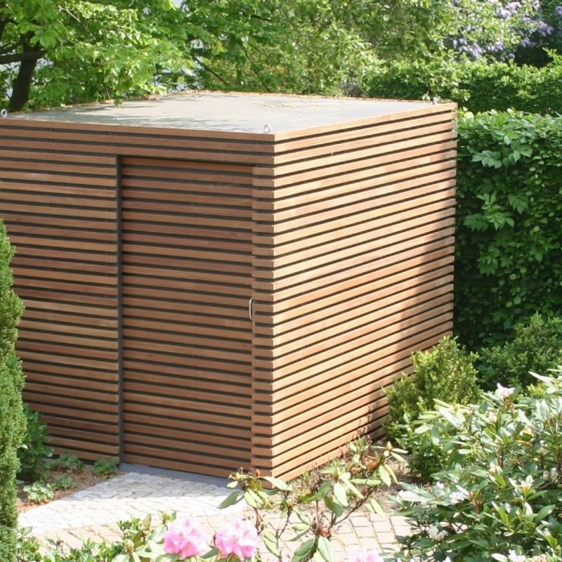 Design-Gartenhaus Stahlkubus Bangkirai von FMH